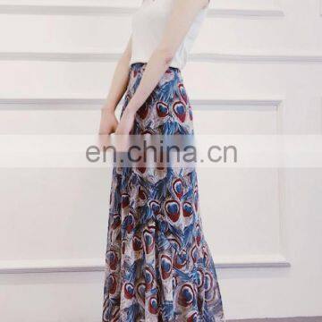 T-SK006 Traditional Bohemia Women Chiffon Maxi Skirt photo-2