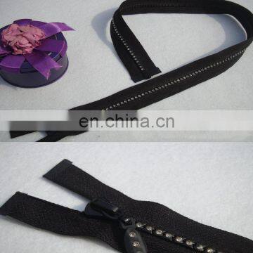 Wholesale custom open-end PVC diamond slider zipper