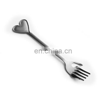 Heart and hand shiny silver hot sale metal spoon fork