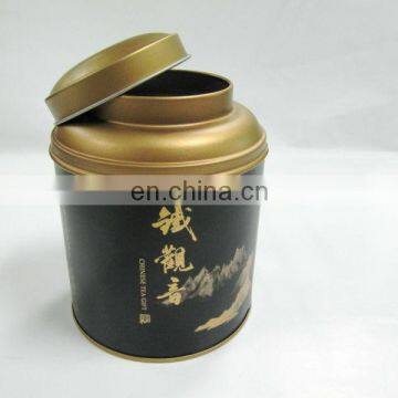 Round tea tin canister