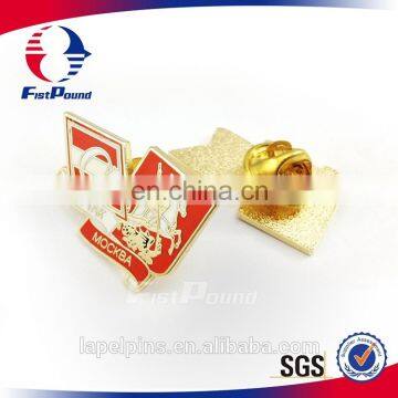 Factory price imitation hard enamel badge pin with gold plated