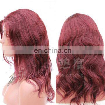 wholesale price 24inch hot selling silk top red lace front lace wig for black women