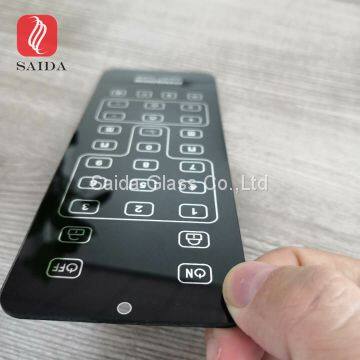 custom 2mm tempered glass with black silk screen decorative printed for smart home automation door bell