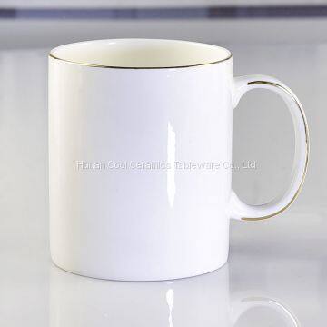 wholesale promotional custom logo ceramic mug white color