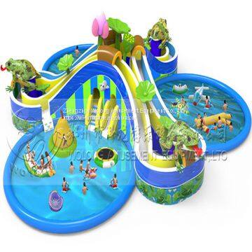 Inflatable Mobile Water Park Amusement Aqua Park With Pool For Sale