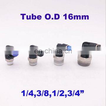 L Type Pneumatic Screw 16mm Pipe Fitting Bronze 1/4 3/8 1/2 3/4 BSP Threaded Elbow pu Hose Connector 90 Degree PL Pipe Joint photo-2