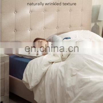 2020 Hot Sale Durable Antique Cream 100% Washed Cotton Duvet Cover Set For Hom Hotel Travel photo-5