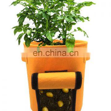 Custom Logo Durable Felt NonWoven Potato Grow Bags Window Vegetable Plants Bucket Container