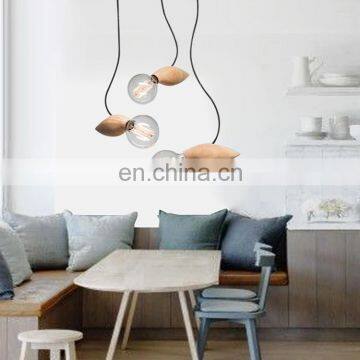 Unique Design Decorative Wood Wooden Pendant Lights E27 Pendants Chandelier Light Drop Lighting 2018 Hot Sales Small Light photo-4