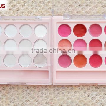 12 empty palettes lip gross eye shadow