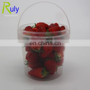 food grade 1 liter clear plastic bucket with lid and handle