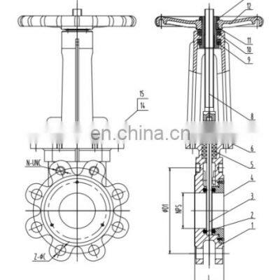 Bundor DN50 PN10 New Bi-directinal Pressure Knife Gate Valve photo-5