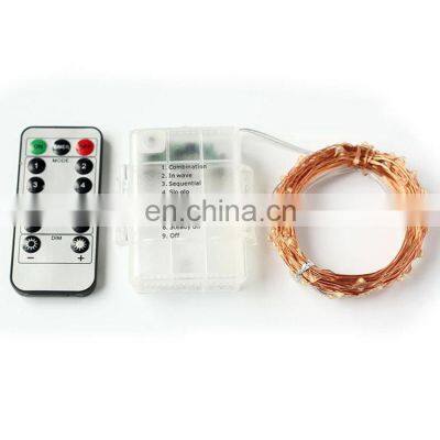 IP65 Colorful 8 Functions Remote Control Outdoor or Indoor Battery Led Copper String Light for Events Christmas Holiday Use photo-4