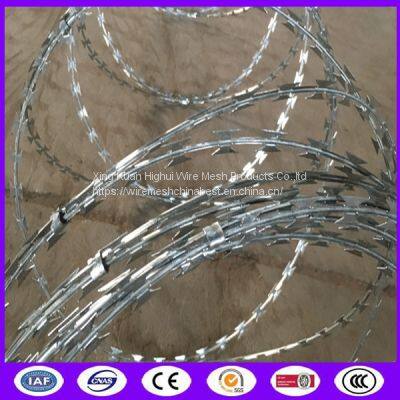 Concertina Razor Barbed Wire Hot Dipped Galvanized Corrosion Resistance