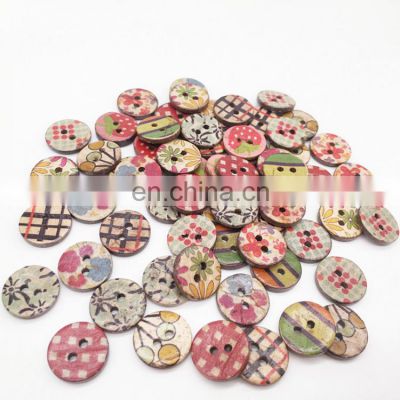 Wholesale Mix Round Natural Coconut 2 Holes Wood Wooden Buttons For Clothes