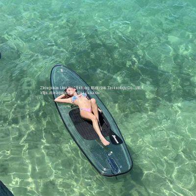 Factory direct clear paddle board/transparent paddle board/crystal SUP for sale