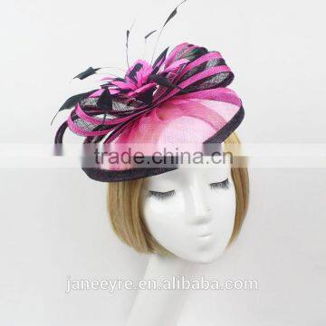 China Manufacturer Wholesale Wedding Bridal Fascinator Hat With Feather