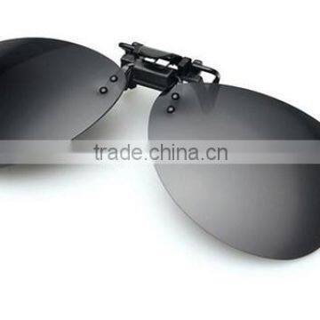 High Qulality Yellow Night Vision Mirrored Women Men Clip on Driver PC Sunglasses photo-2