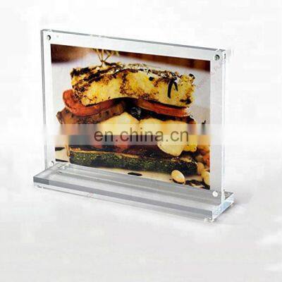 7 x 5 Acrylic Sign Holder with Magnets, T-style - Clear