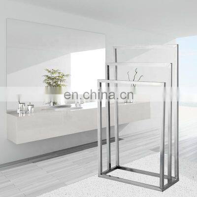 OEM ODM Fashion Free Standing Stainless Steel Towel Rack Holder For Bathroom