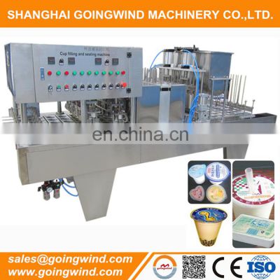 Automatic plastic cup filling and sealing machine auto liquid and paste cups packaging machinery cheap price for sale