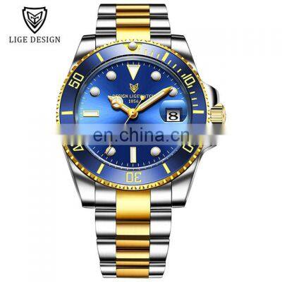 Lige 6801 High Quality Mechancial Wrist Watches Luxury Stainless Steel Relojes Mens Watch Automatic