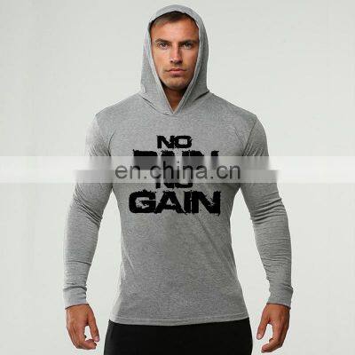 Gym Hoodie Jacket Sweatshirt Custom Logo Blank Cotton Fitness Hoodie Men photo-2