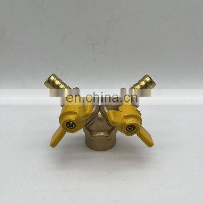 Gas Valve Brass Inner Wire Y Type Three-way Double Fork Gas Valve