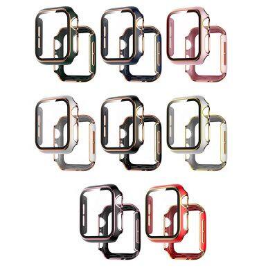Hot Sale Glass Full Cover Plastic Protective Cases for Apple Watch 6 SE 5 4 3 2 Shiny Zircon PC Frame Bumper Cover for IWatch photo-4