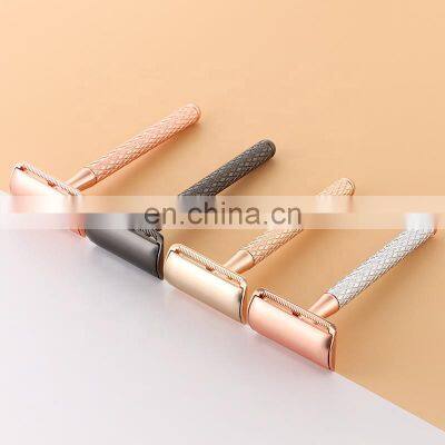 Premium Quality  Long Handle Stainless Steel Double Edge Safety Razor Metal Shaving