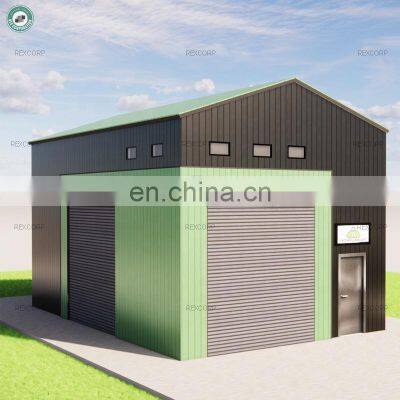 88sqm Steel Structure Storage Warehouse with Double Pitch Roof Low Cost Prefabricated Workshop in Yap