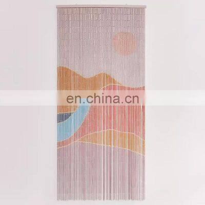 Best selling product Landscape Bamboo Beaded Door Curtain Cheap wholesale beaded painted door curtain Wholesale