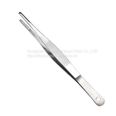 Tweezer Handle Non Slip Pointed/curved Stainless Steel Precision Stiffening Forceps 430 Material Quality