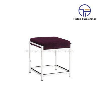 Factory Wholesale Solid color Collapsible Pu leather folding storage stool ottoman