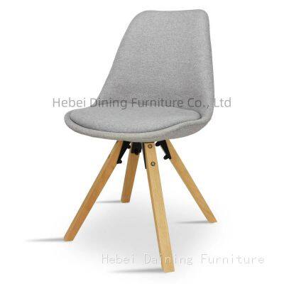 Padded Flannel Chair with Solid Wood Legs DC-F03D