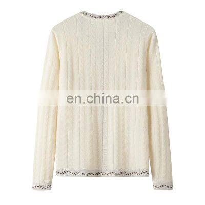 Women's Casual Solid Pattern Crew Neck Cashmere Sweater Cardigan Single Breasted Button Style for Autumn/Winter photo-2