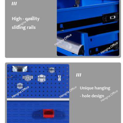 China Factory Wholesales Ergonomic Garage Workbench With Pegboard and Steel Drawers for Private Garages | Home DIY Tool Storage Solution photo-4