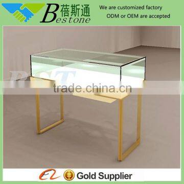 high end jewellery shop gold plated counter furniture with LED light