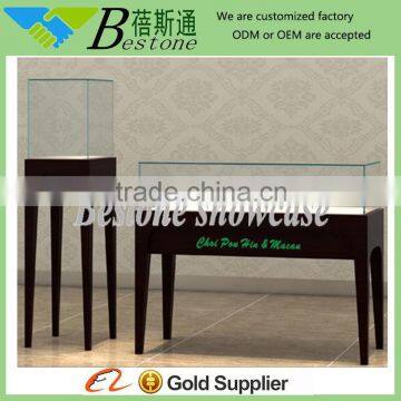 retial counter top wood glass jewelry display table with factory price