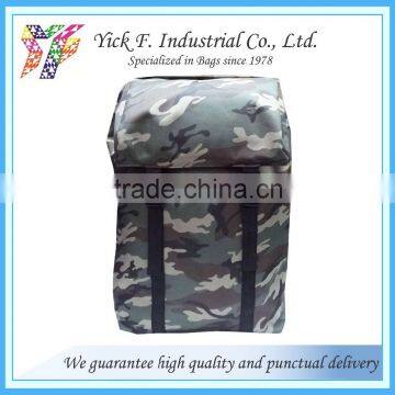 Drawstring closure Military Green Camouflage 600D Polyester Large Backpack for men