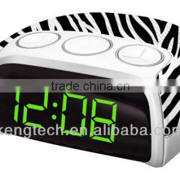 Middle Size Zebra Pattern Digital PLL Radio Alarm Clock AM FM Radio photo-6