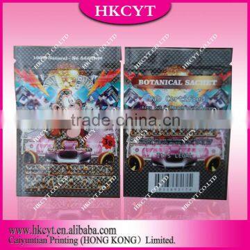 Custom mylar herbal incense potpourri bag with zipper/plastic foil zipper bag