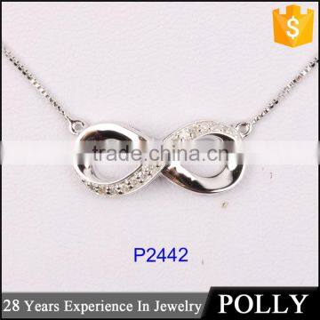 Elegant 925 silver 8 shape pendant chain 2016 factory wholesale