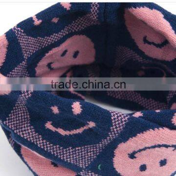 Hot Selling 2014 Winter Latest Cute Smile Face Pattern Knitted Kids Circle Loop Scarf photo-3