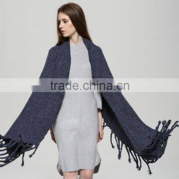 New Design Solid Color Plain Thich Tassel Women Fashion Acrylic Shawl photo-6