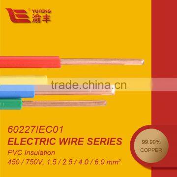 Energy Wire/Copper/PVC 450/750V Insulated Electric Wires