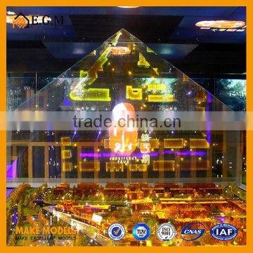 360 degree display pyramid holographic model