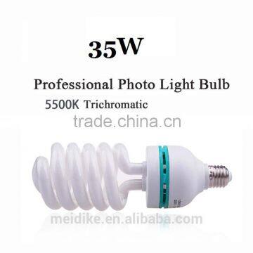 35W full spiral mini photo studio light bulb tricolor