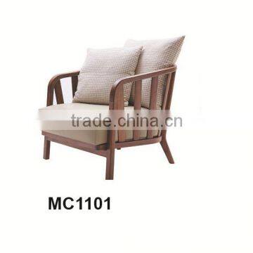 Living room furniture wood base sofa armchair with linen fabric MC1101