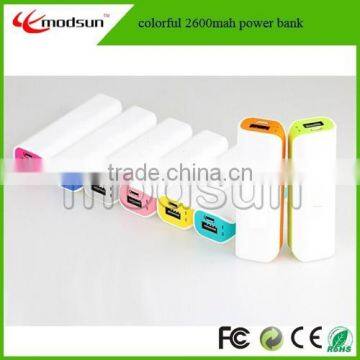 colorful universal portable power bank 2600mah power bank (MPB290)